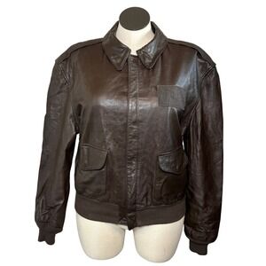 Cooper Type A2 Gents Genuine Goatskin Leather Bomber Flight Jacket Size 46R Brn